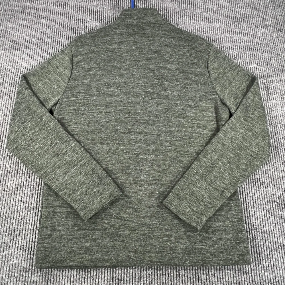 Banana Republic Mens Sweatshirt Medium Green Long Sleeve 1/4 Zip Mock Neck